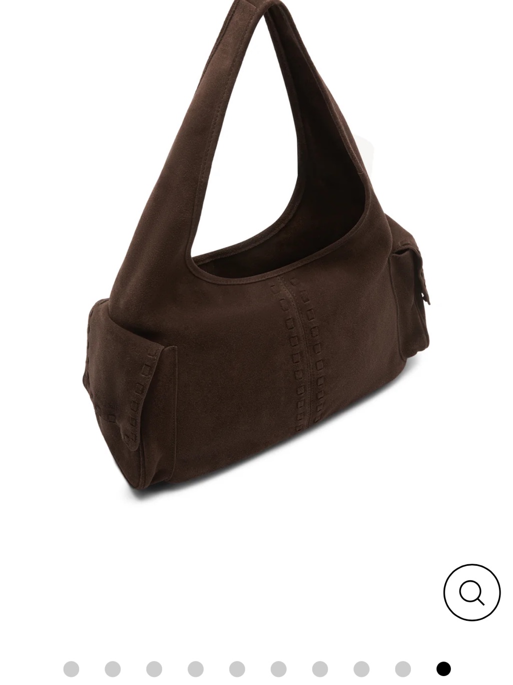 Bnwt With Jean Vera Bag Chocolate Dark Brown Suede Shoulder Bag — image 4 of 8